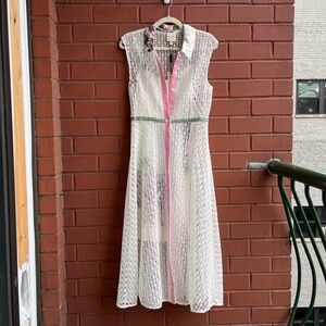 Anthropologie ivory floral shirtdress